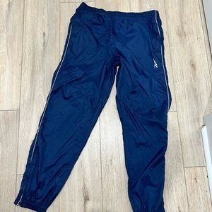 Reebok low rise Navy blue joggers with white stripe
